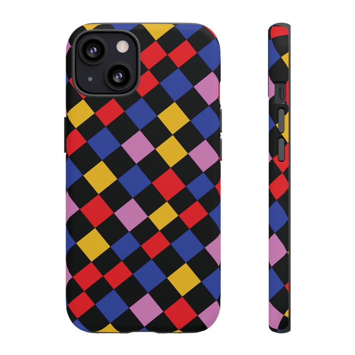 Aesthetic Tough Colorful Checkerboard Phone Case Premium - For iPhone 17 Pro Max iPhone 16 Pro iPhone 15 Iphone 14 Plus 13 Pro 12 11 10 XR - Studio40ParkLane