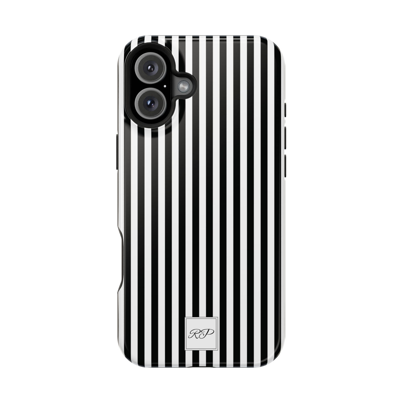 Custom Personalized Black White Striped Magsafe Phone Case for Iphone 17 - | iPhone 16 Pro Max Case | iPhone 15 Case Iphone 14 13 12 11 10 - Studio40ParkLane