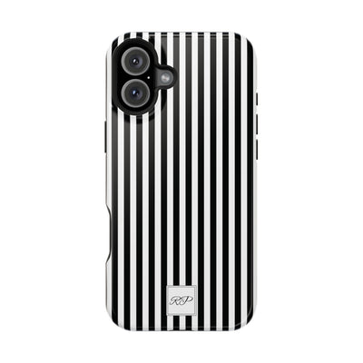 Custom Personalized Black White Striped Magsafe Phone Case for Iphone 17 - | iPhone 16 Pro Max Case | iPhone 15 Case Iphone 14 13 12 11 10 - Studio40ParkLane