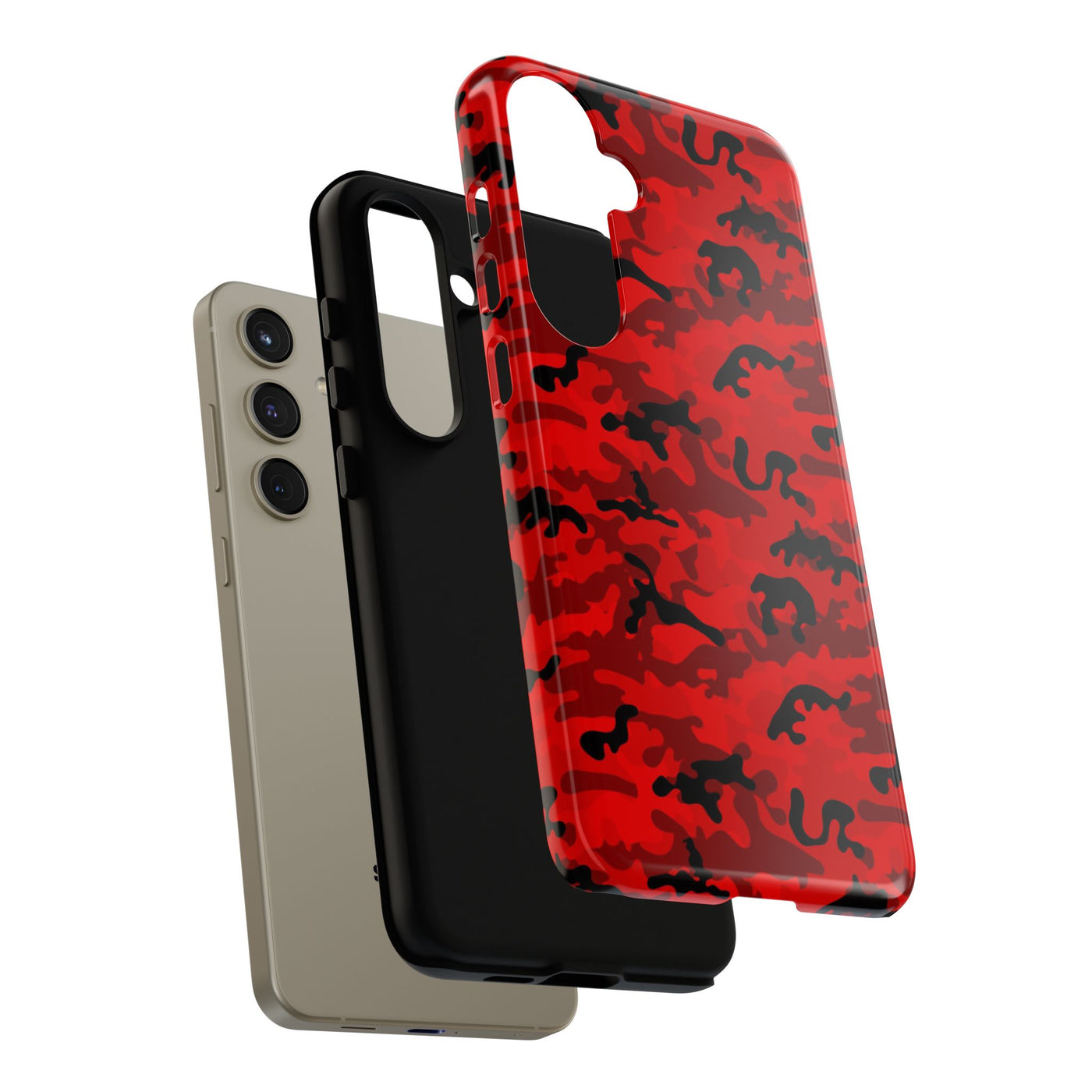 Impact Resistant, Red Camo Camouflage, Cute Phone Cases for Samsung S24, S23, S22, S21, IPhone 15 pro Iphone 14 pro Iphone 13 IPhone 12 Iphone 11