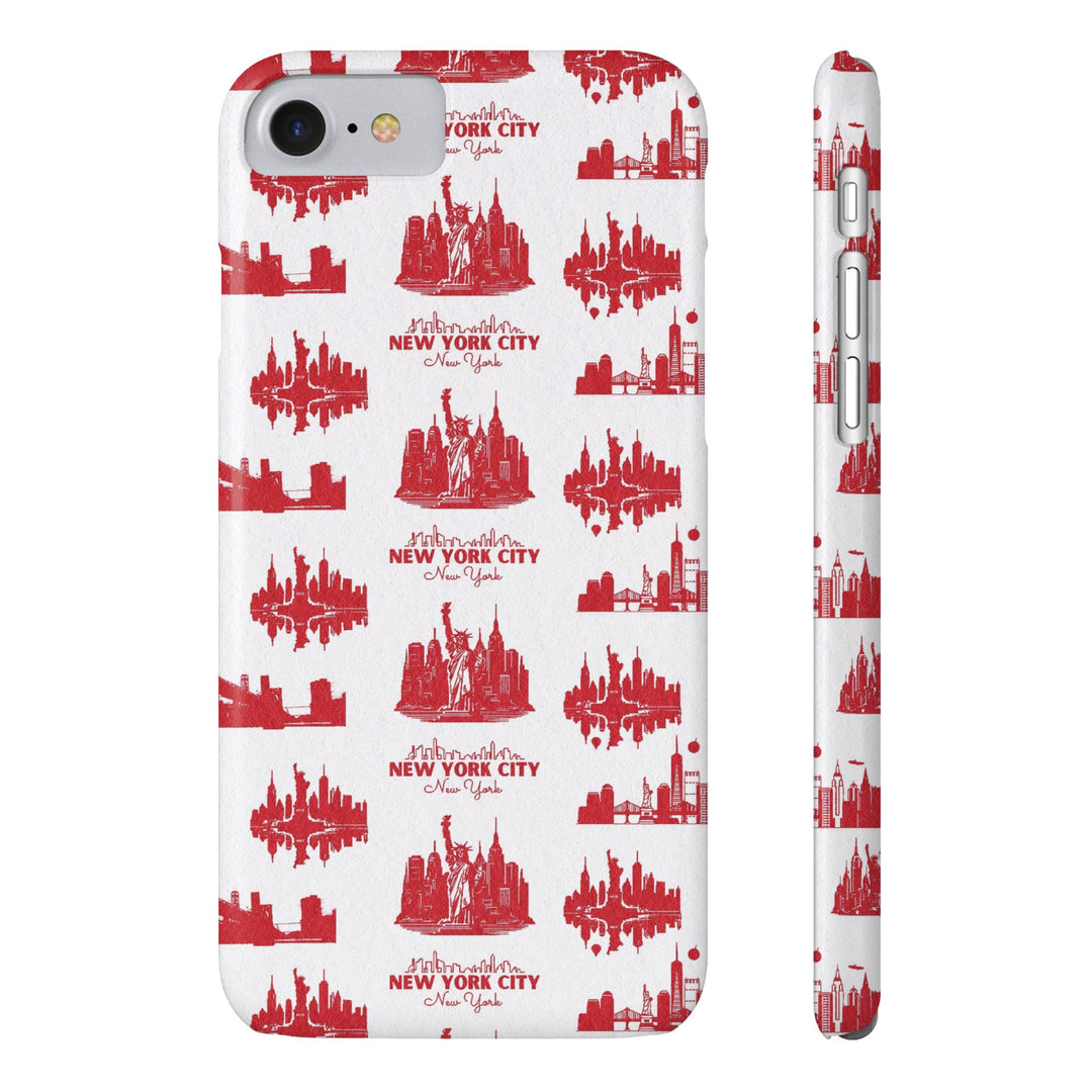 Slim New York Skyline Red Collage Coquette Gift for Her Cute Phone Cases for Iphone 16 Pro Max | iPhone 15 Case | iPhone 15 Pro Max Case, Iphone 14, Iphone 14 Pro Max, Iphone 13 12 11 8 7 - Studio40ParkLane