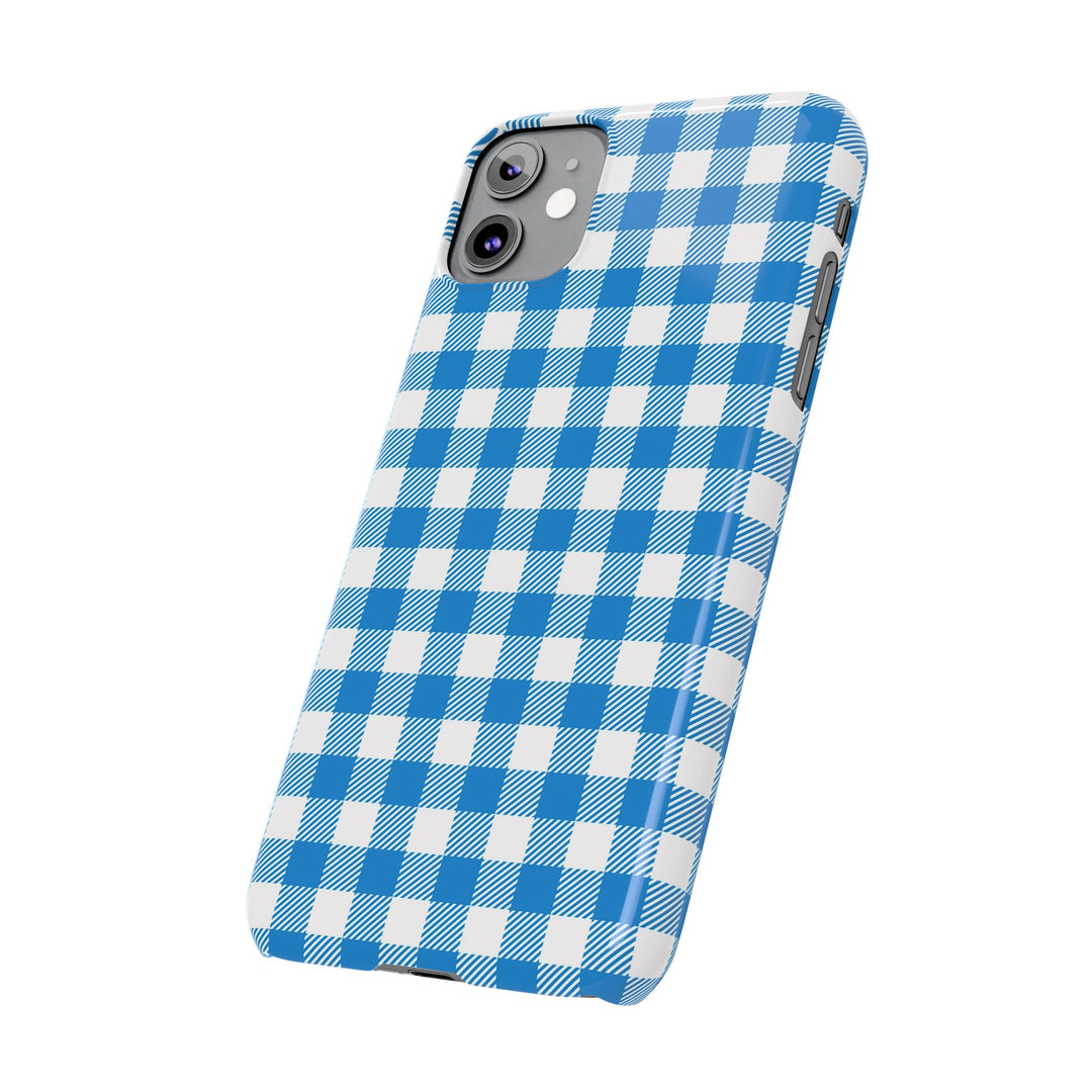 Slim Blue Gingham Gift for Her Cute Phone Cases for Iphone 16 Pro Max | iPhone 15 Case | iPhone 15 Pro Max Case, Iphone 14, 13, 12, 11, 10, 8, 7 - Studio40ParkLane