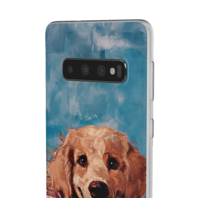 Personalized Cute Flexi Samsung Phone Cases, Golden Retriever Dog Galaxy S23 Phone Case, Samsung S22 Case, Samsung S21 Case, S20 Plus