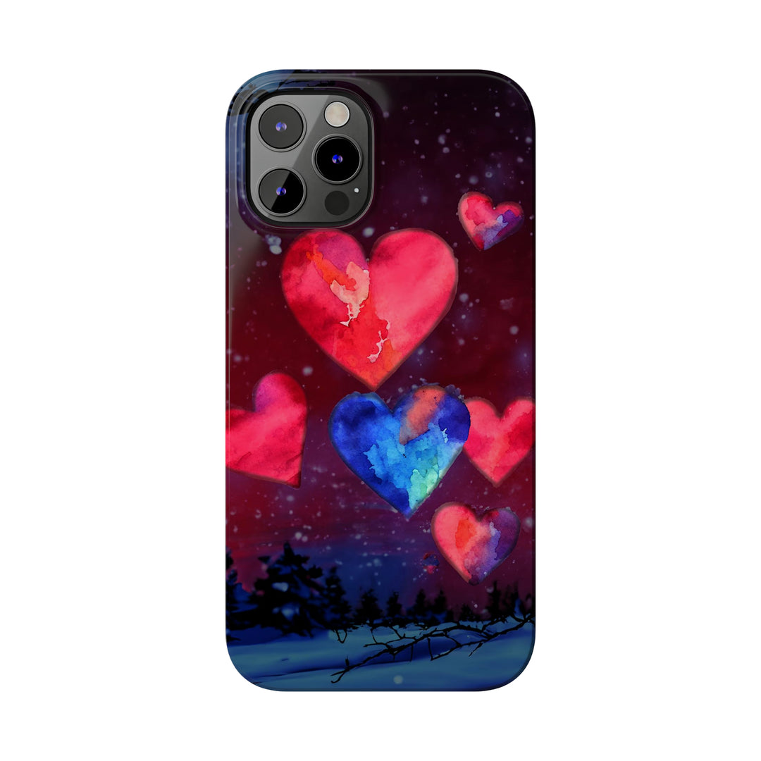 Slim Cute Phone Cases for Iphones - | iPhone 15 Case | iPhone 15 Pro Max Case, Iphone 14 Case, Iphone 14 Pro Max, Iphone 13, Night Sky Hearts Love - Studio40ParkLane