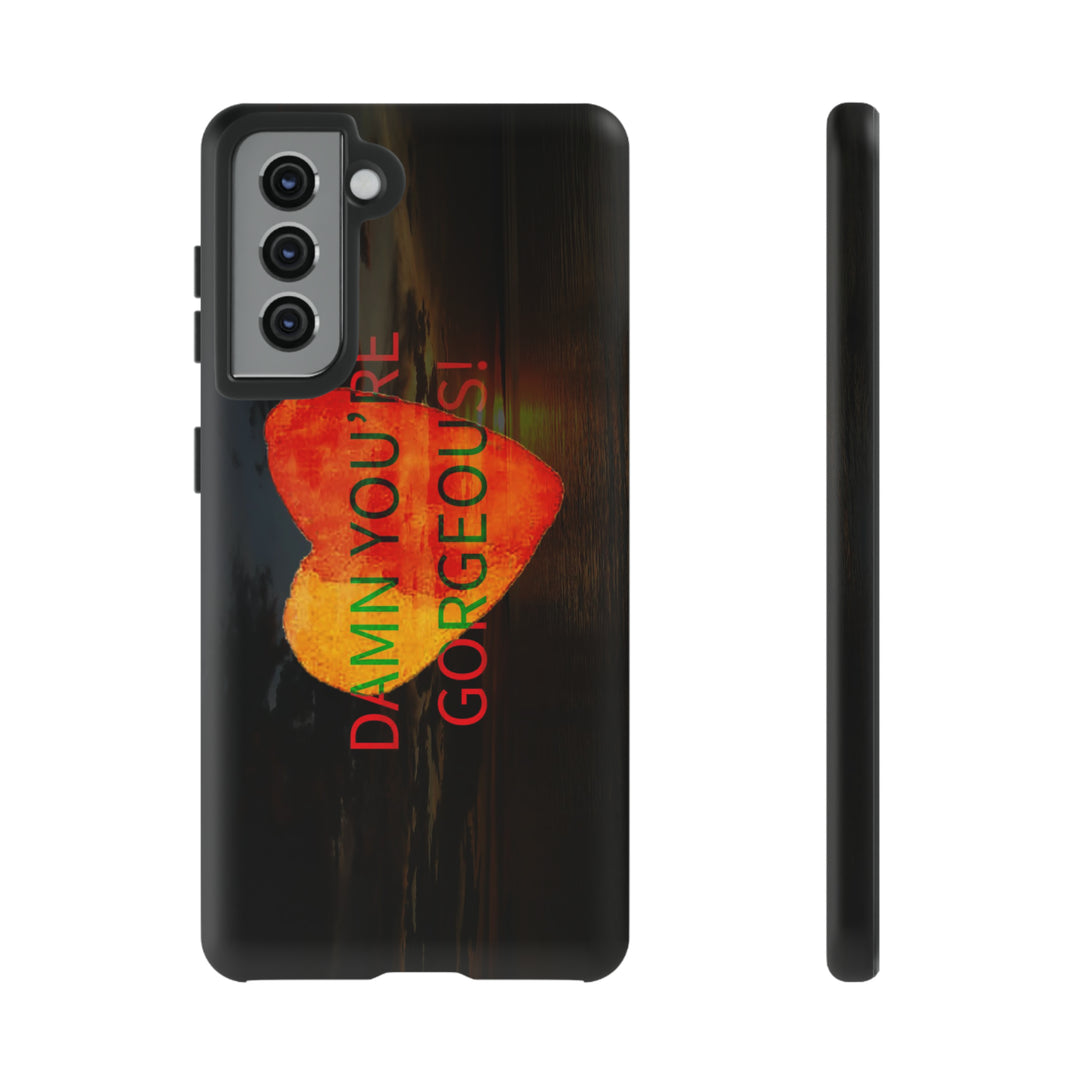 Cute Samsung Phone Case | Aesthetic Samsung Phone Case | Sunset Heart | Galaxy S23, S22, S21, S20 | Luxury Double Layer | Cool - Studio40ParkLane
