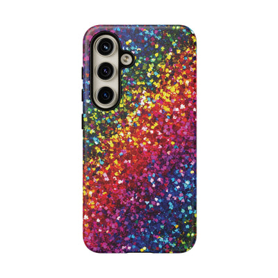 Faux Chic Play on Glitter Effect Cute Phone Case, for IPhone 16 pro Max | Iphone 15, Iphone 14, IPhone 13 Case, 11 8 7, Samsung Galaxy S24, S23, S22, S21, 2 Layer Protection