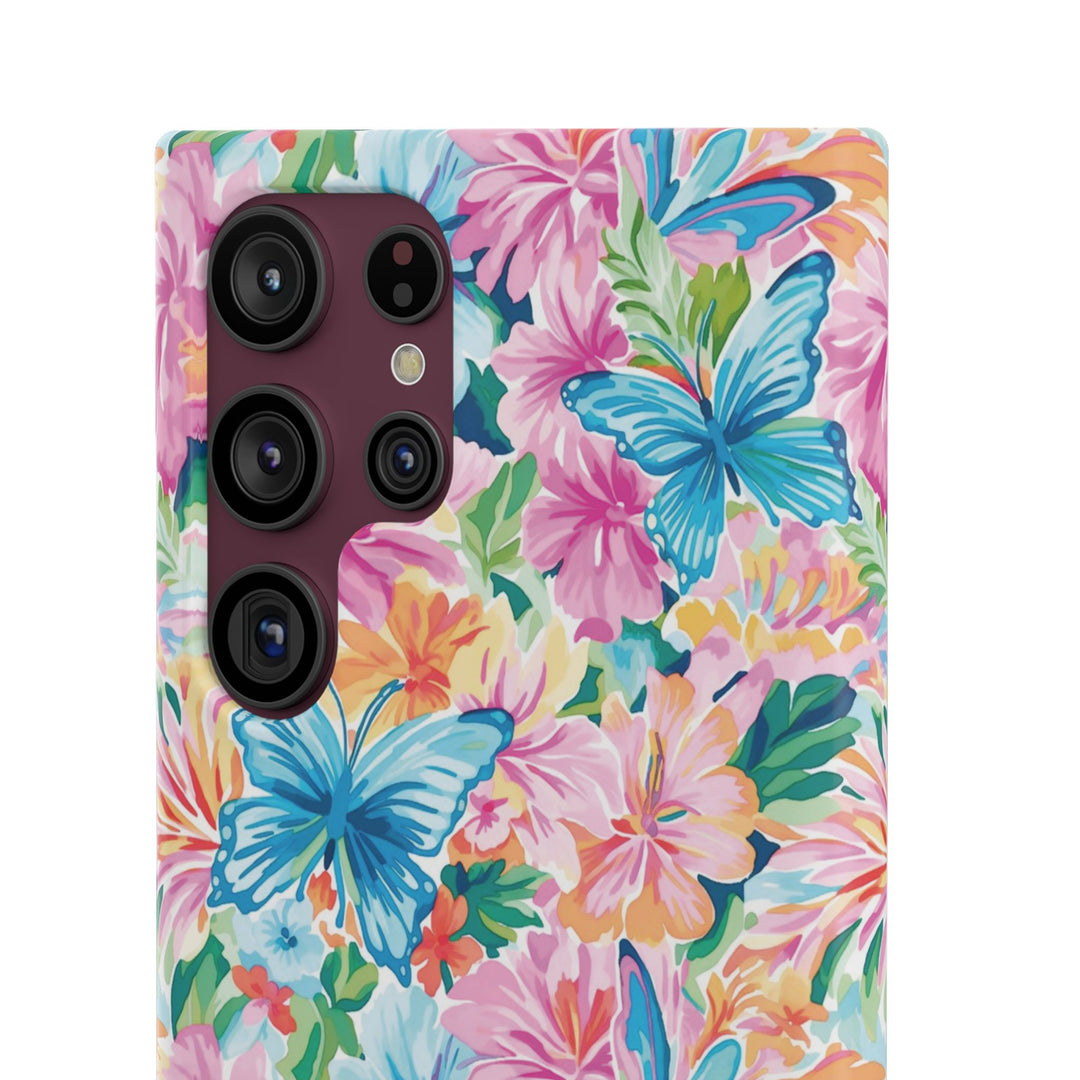 Sleek Snap Butterflies Flowers Cute Phone Case for iPhone 16 15 14 13 12 11 X Xs Max Xr Pro Plus Samsung Galaxy S24 S23 S22 S21 S20 Ultra