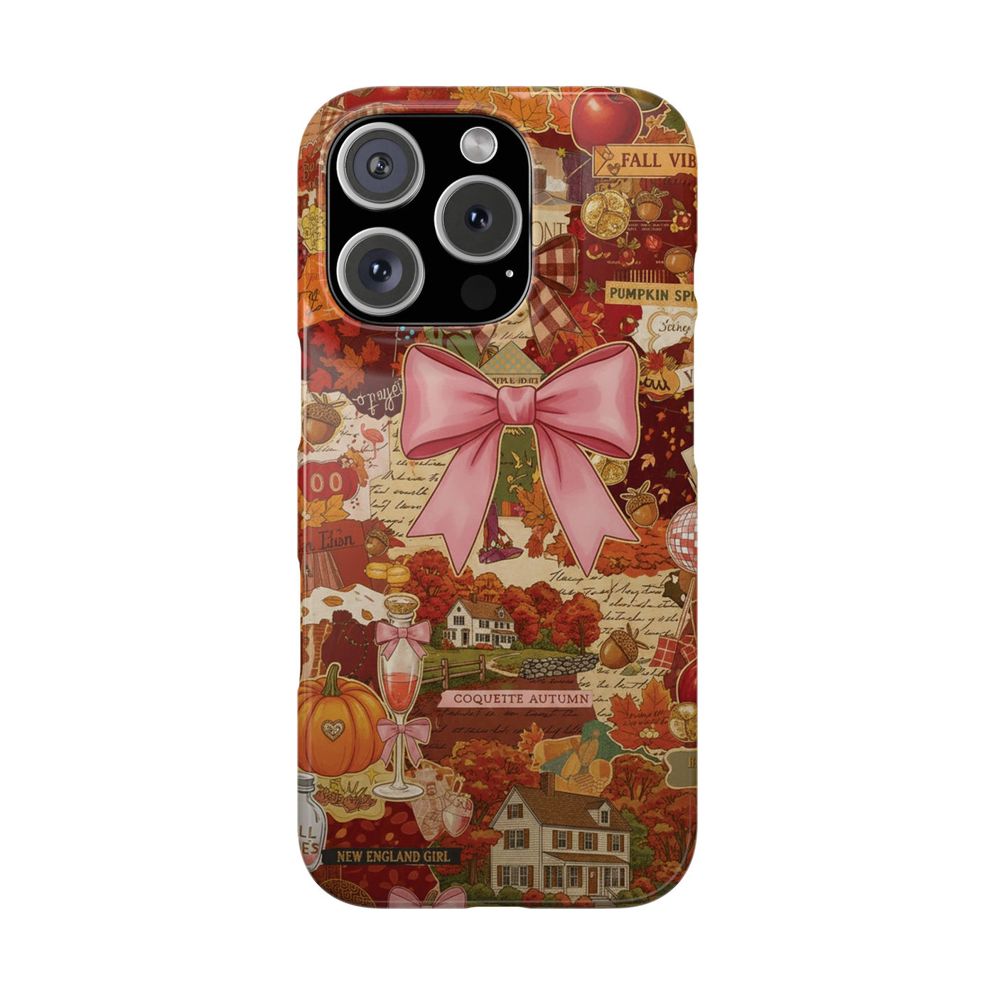 New England fall Coquette Collage Cute Phone Case for Iphone 16 - | iPhone 15 Pro Max Case | iPhone 14 Case Iphone 13 12 11 10 9 8 7 X XS - Studio40ParkLane