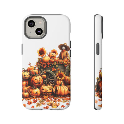 Impact Resistant, Fall Leaves Scarecrow, Cute Phone Cases for Samsung S24, S23, S22, S21, IPhone 15 pro Iphone 14 pro Iphone 13 IPhone 12 Iphone 11