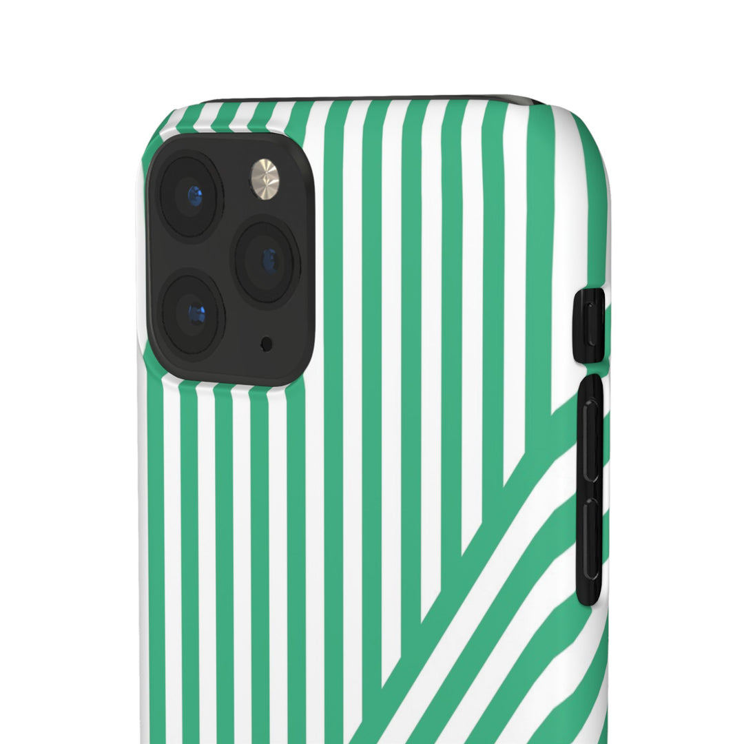 Aesthetic Emerald Stripes Cute Phone Case Sleek Snap - For iPhone 17 Pro Max iPhone 16 Pro iPhone 15 Iphone 14 Plus 13 Pro 12 11 10 Gift