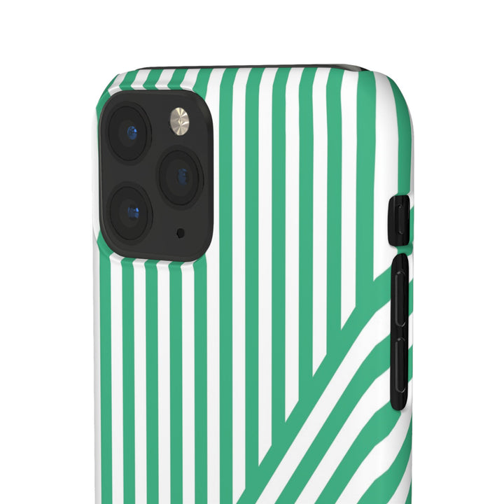 Aesthetic Emerald Stripes Cute Phone Case Sleek Snap - For iPhone 17 Pro Max iPhone 16 Pro iPhone 15 Iphone 14 Plus 13 Pro 12 11 10 Gift