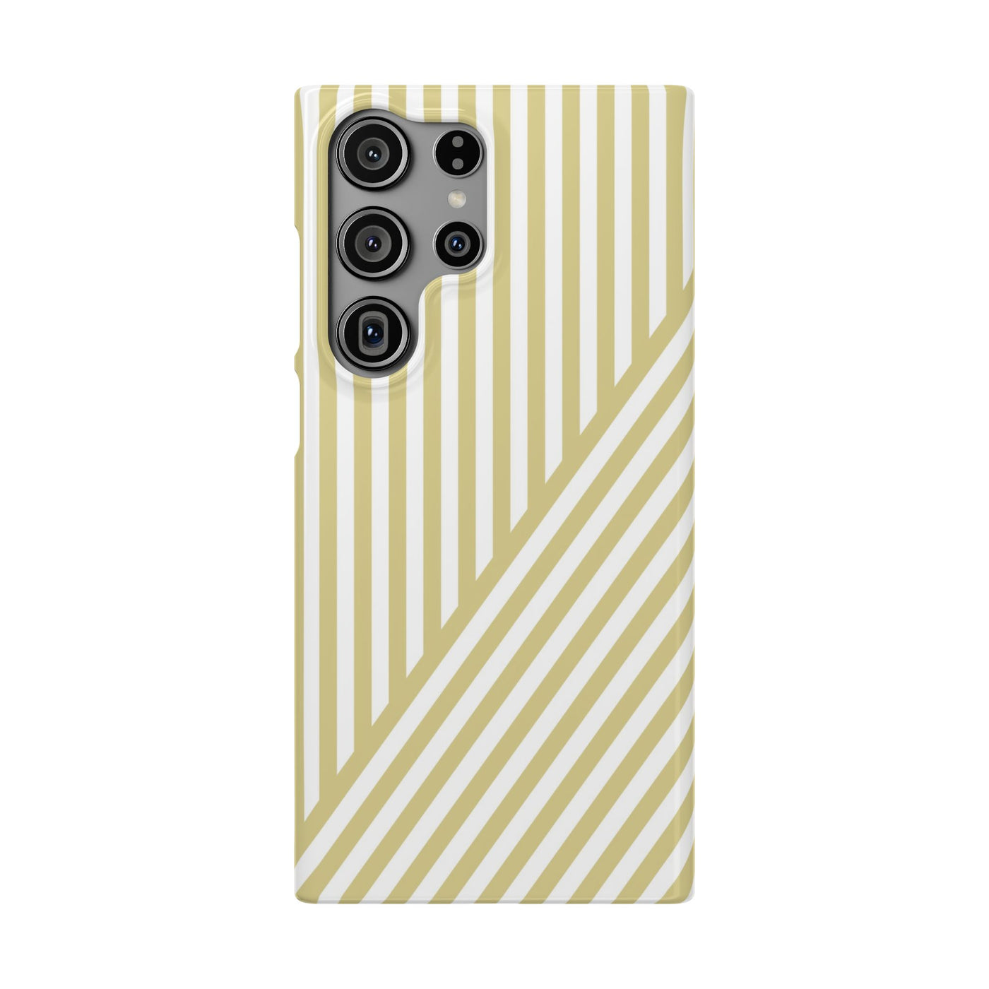 Aesthetic Yellow Beige Stripes Cute Phone Case Sleek Snap - For iPhone 17 Pro Max iPhone 16 Pro iPhone 15 Iphone 14 Plus 13 Pro 12 11 10 Gift