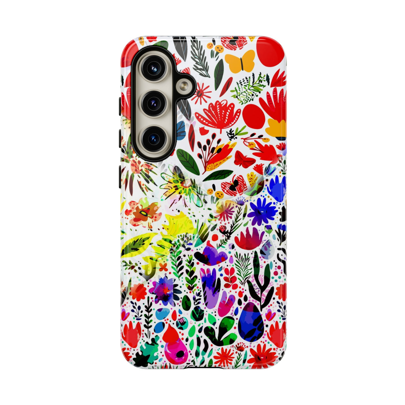 Impact Resistant, Colored Flowers, Cute Phone Cases for Samsung S24, S23, S22, S21, IPhone 15 pro Iphone 14 pro Iphone 13 IPhone 12 Iphone 11