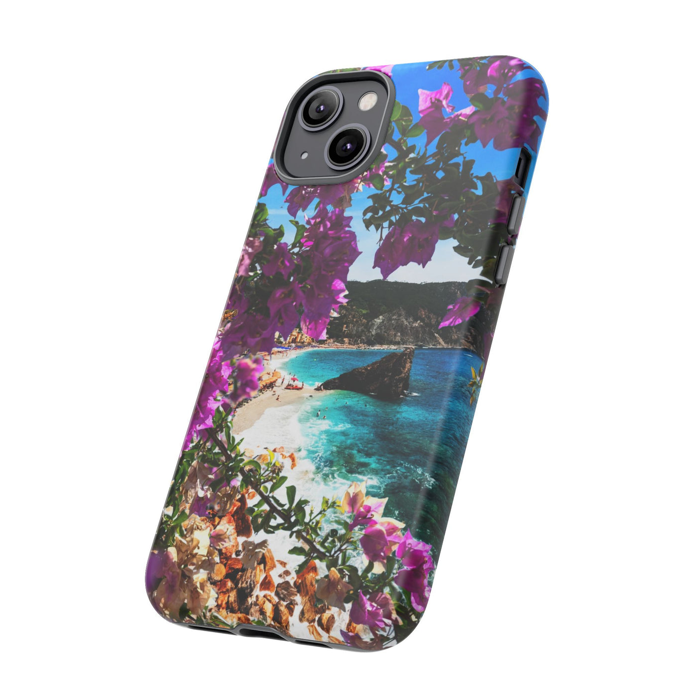 Impact Resistant, Bougainvillea Seaview, Cute Phone Cases for Samsung S24, S23, S22, S21, IPhone 15 pro Iphone 14 pro Iphone 13 IPhone 12 Iphone 11