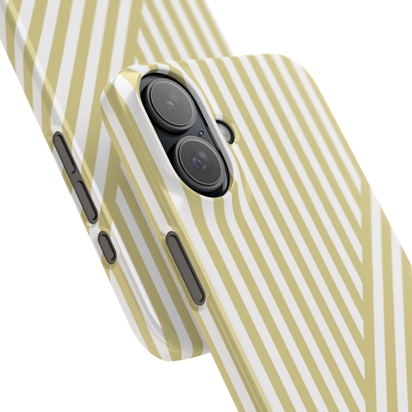 Aesthetic Yellow Beige Stripes Cute Phone Case Sleek Snap - For iPhone 17 Pro Max iPhone 16 Pro iPhone 15 Iphone 14 Plus 13 Pro 12 11 10 Gift