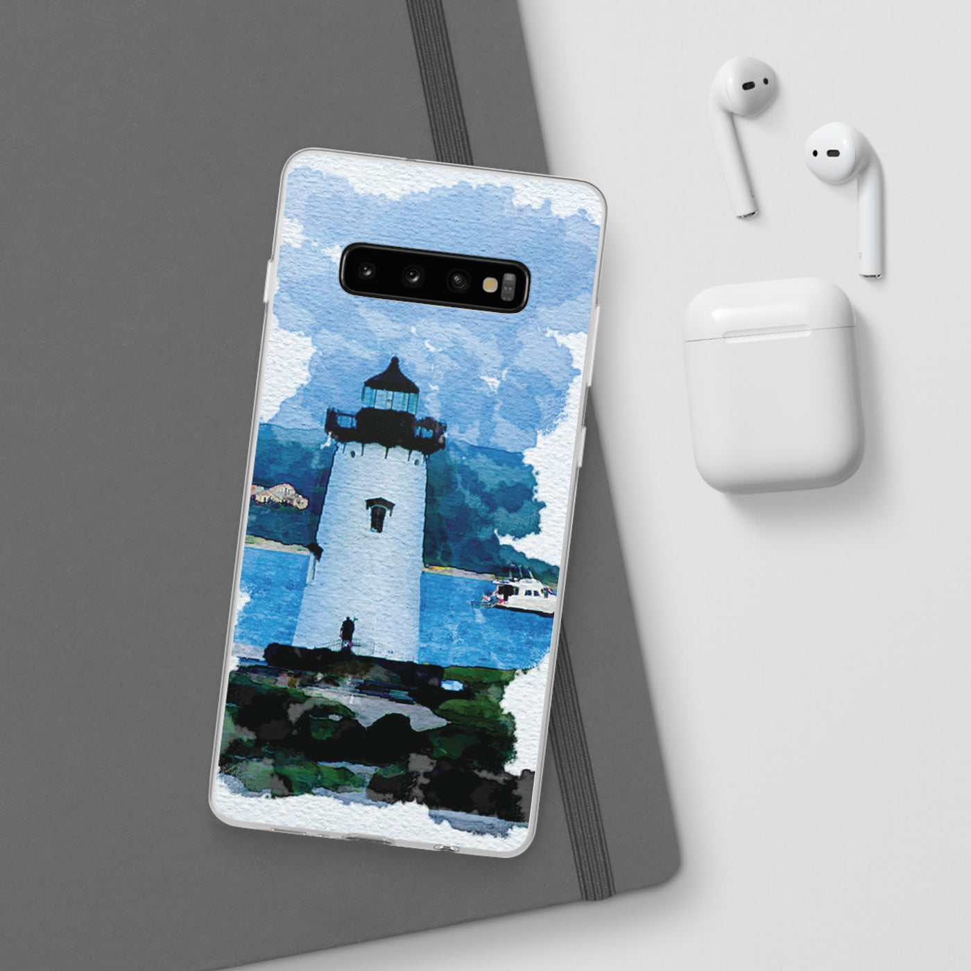 Cute Flexi Samsung Phone Cases, Beach Light House Galaxy S23 Phone Case, Samsung S22 Case, Samsung S21 Case, S20 Plus