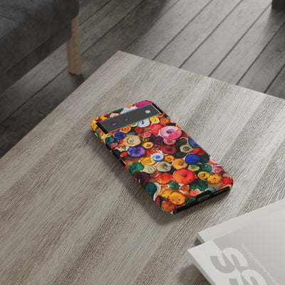 Impact Resistant, Fall Colors Buttons, Cute Phone Cases for Samsung S24, S23, S22, S21, IPhone 15 pro Iphone 14 pro Iphone 13 IPhone 12 Iphone 11