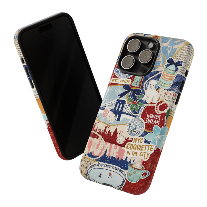 New York Winter Coquette Collage Tough Premium Phone Case - For iPhone 17 Pro Max iPhone 16 Pro iPhone 15 Iphone 14 Plus 13 Pro 12 11 10 XR