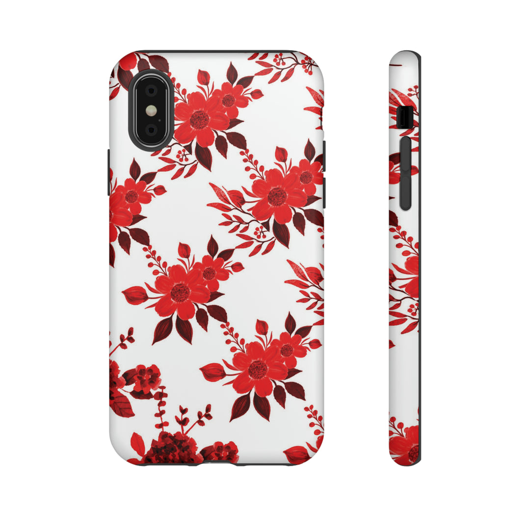 Cute IPhone Case | Red White Flowers, iPhone 15 Case | iPhone 15 Pro Case, Iphone 14 Case, Iphone 14 Pro Max Case, Protective Iphone Case - Studio40ParkLane