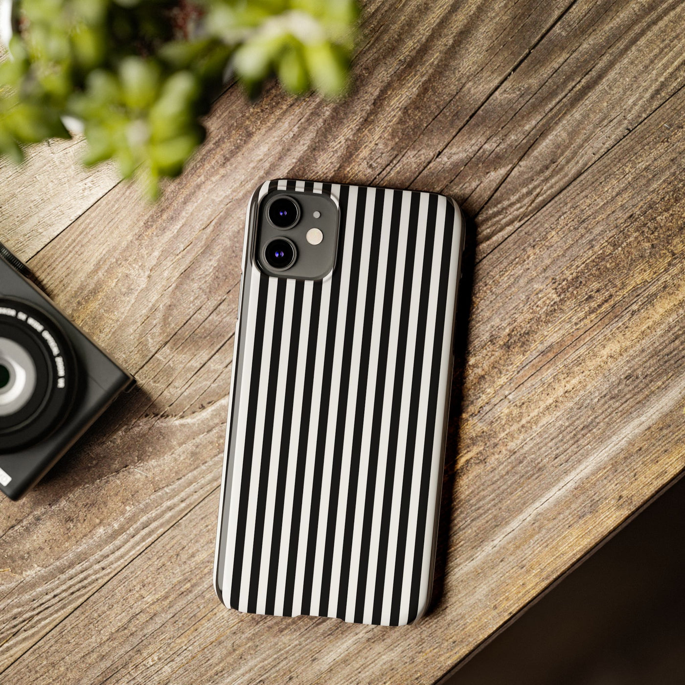Slim Black White Striped Cute Phone Case for Iphone 16 - | iPhone 15 Pro Max Case | iPhone 14 Case Iphone 13 12 11 10 9 8 7 Gift for Her - Studio40ParkLane