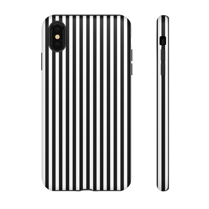 Tough Premium Black White Stripes Phone Case Gift for Her - For Apple iPhone 16 Pro Max 16e iPhone 15 Pro iPhone Iphone 14 Plus 13 Pro 12 SE XR - Studio40ParkLane