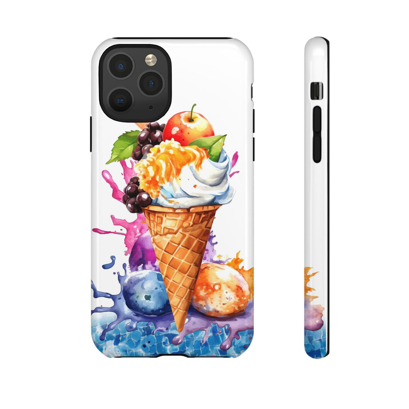 Impact Resistant, Summer Ice Cream Cone, Cute Phone Cases for Samsung S24, S23, S22, S21, IPhone 15 pro Iphone 14 pro Iphone 13 IPhone 12 Iphone 11