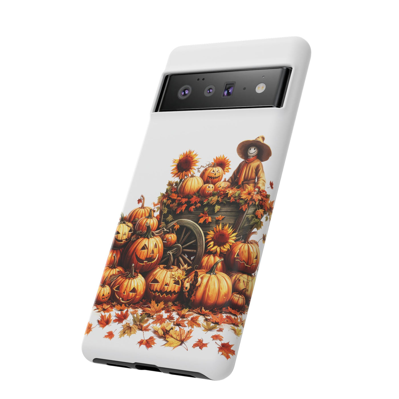 Impact Resistant, Fall Leaves Scarecrow, Cute Phone Cases for Samsung S24, S23, S22, S21, IPhone 15 pro Iphone 14 pro Iphone 13 IPhone 12 Iphone 11