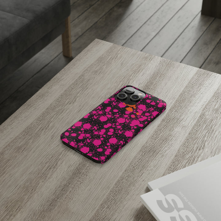 Slim Cute Phone Cases for Iphone - | iPhone 15 Case | iPhone 15 Pro Max Case, Iphone 14 Case, Iphone 14 Pro Max, Iphone 13, Pink Orange Paint Splash - Studio40ParkLane