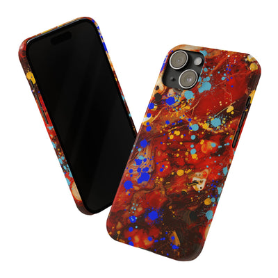 Slim Cute Phone Cases for Iphone - | iPhone 15 Case | iPhone 15 Pro Max Case, Iphone 14 Case, Iphone 14 Pro Max, Iphone 13, Fall Marble Paint Splash