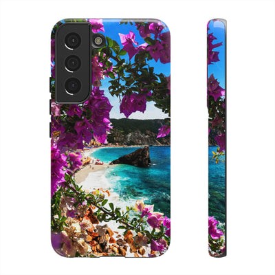 Impact Resistant, Bougainvillea Seaview, Cute Phone Cases for Samsung S24, S23, S22, S21, IPhone 15 pro Iphone 14 pro Iphone 13 IPhone 12 Iphone 11