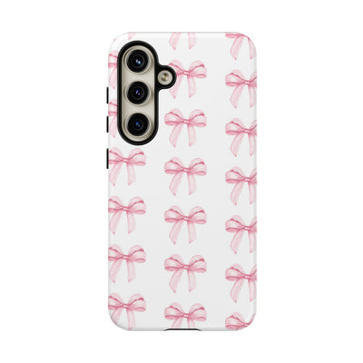 Pink Bows Cute Phone Case, for IPhone 16 Pro Max | Iphone 15, Iphone 14, IPhone 13 Case, 11 8 7, Samsung Galaxy S24, S23, S22, S21, 2 Layer Protection