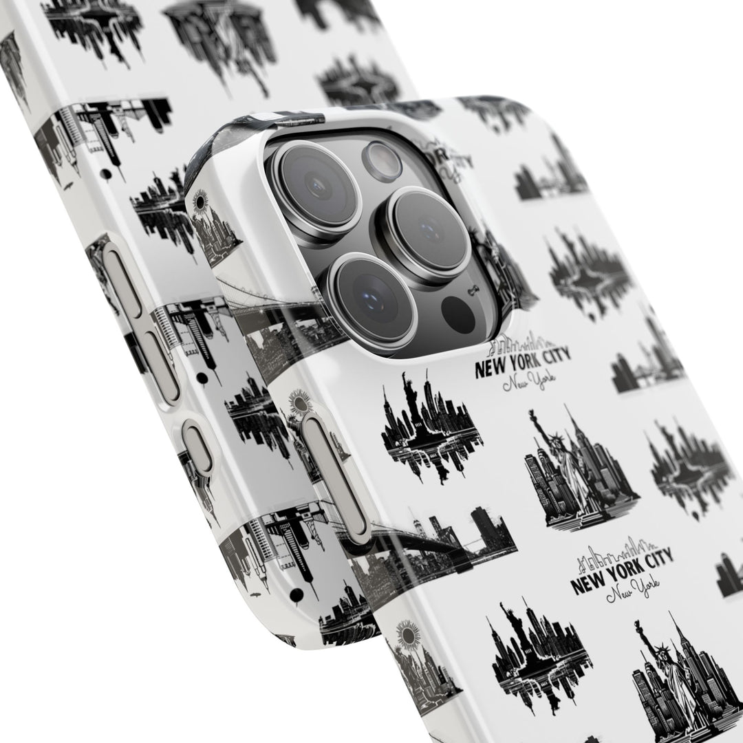 Slim New York Skyline Collage Coquette Gift for Her Cute Phone Cases for Iphone 16 Pro Max | iPhone 15 Case | iPhone 15 Pro Max Case, Iphone 14, Iphone 14 Pro Max, Iphone 13 12 11 8 7 - Studio40ParkLane