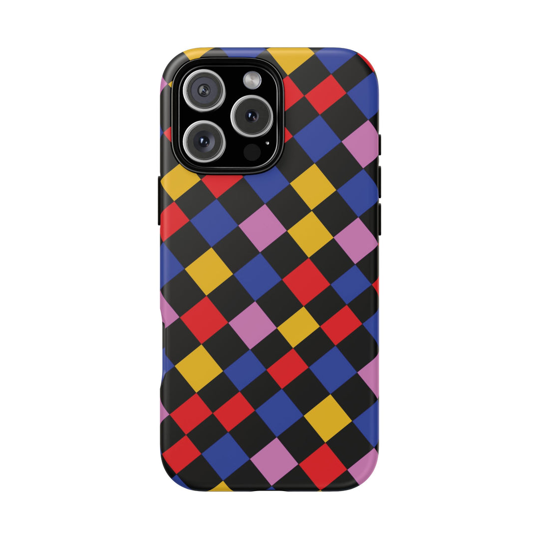 Aesthetic Tough Colorful Checkerboard Phone Case Premium - For iPhone 17 Pro Max iPhone 16 Pro iPhone 15 Iphone 14 Plus 13 Pro 12 11 10 XR - Studio40ParkLane
