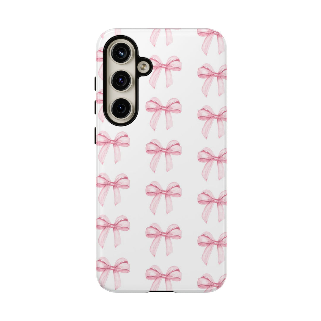 Pink Bows Cute Phone Case, for IPhone 16 Pro Max | Iphone 15, Iphone 14, IPhone 13 Case, 11 8 7, Samsung Galaxy S24, S23, S22, S21, 2 Layer Protection - Studio40ParkLane
