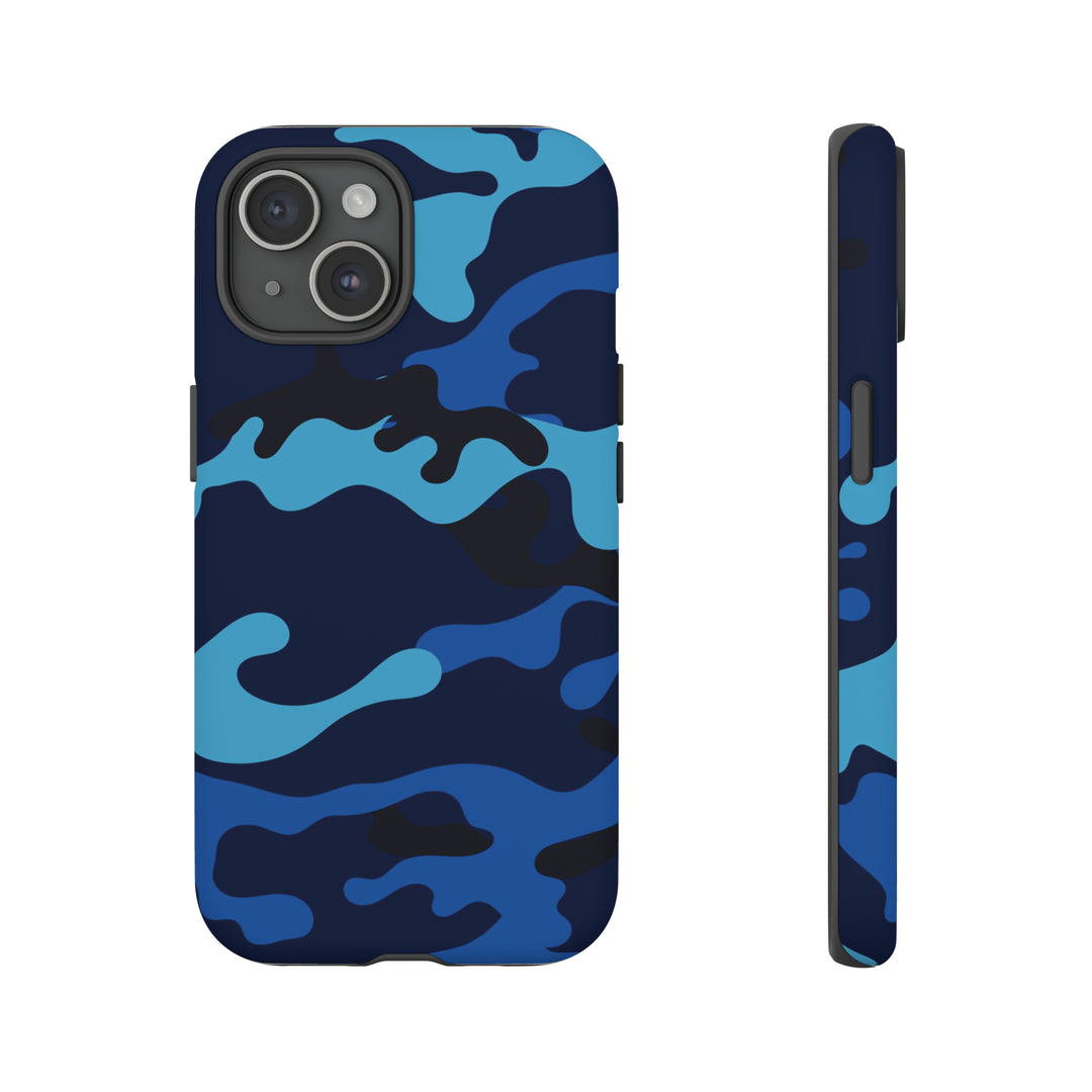 Cool Phone Case | Blue Camouflage, For iPhone 15 Case | iPhone 15 Pro Case, Iphone 14 Case, Iphone 14 Pro Max Case, Protective Iphone Case - Studio40ParkLane