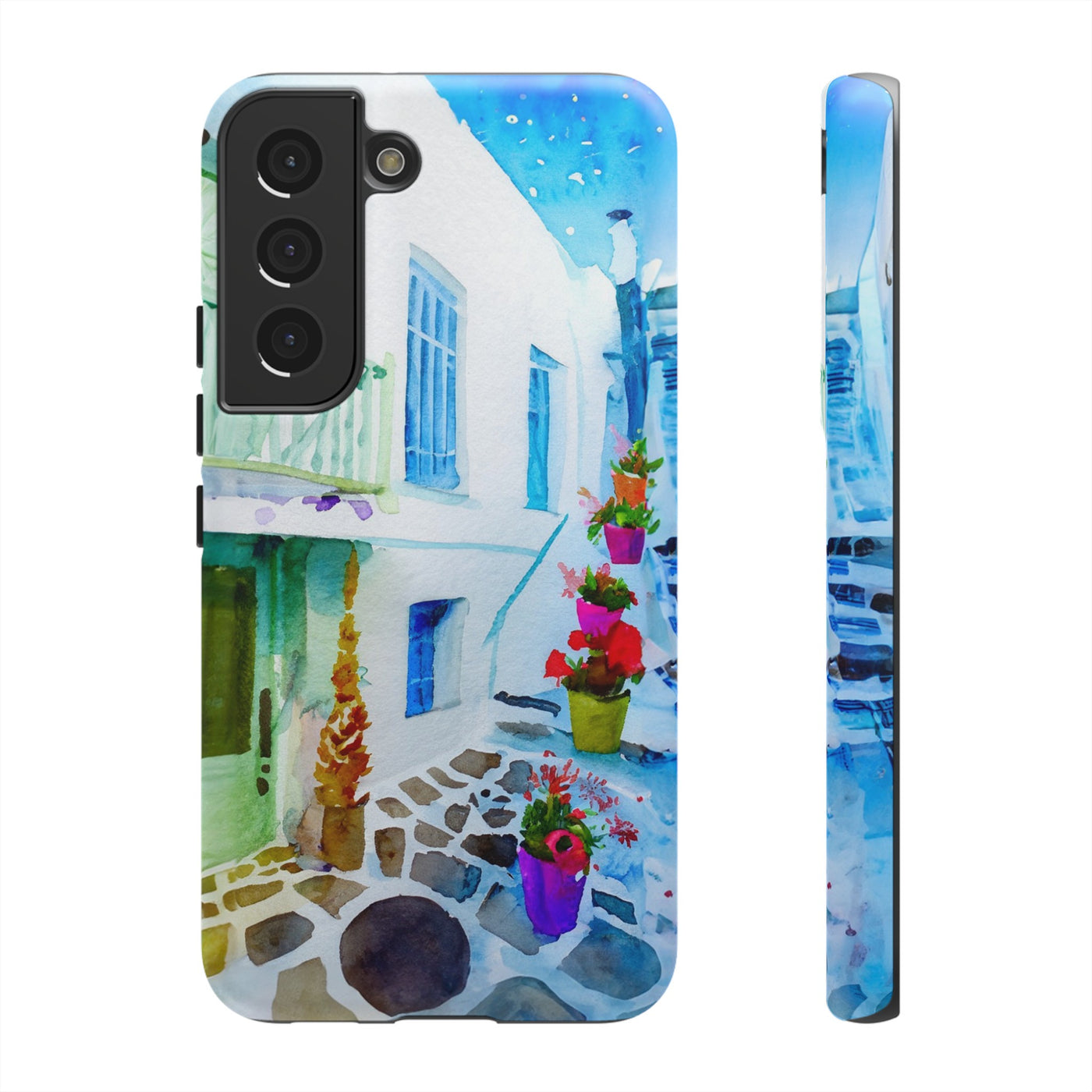 Impact Resistant, Greece House, Cute Phone Cases for Samsung S24, S23, S22, S21, IPhone 15 pro Iphone 14 pro Iphone 13 IPhone 12 Iphone 11