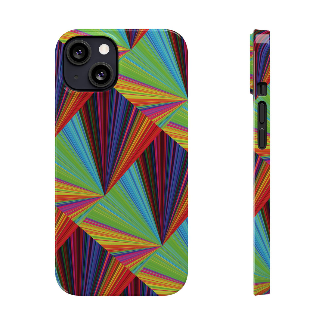 Slim Triangle Kaleidoscope Colors Gift for Her Cute Phone Cases for Iphone 16 Case | iPhone 15 Case | iPhone 15 Pro Max Case, Iphone 14, Iphone 14 Pro Max, Iphone 13, 12, 11, 10, 8,7 - Studio40ParkLane