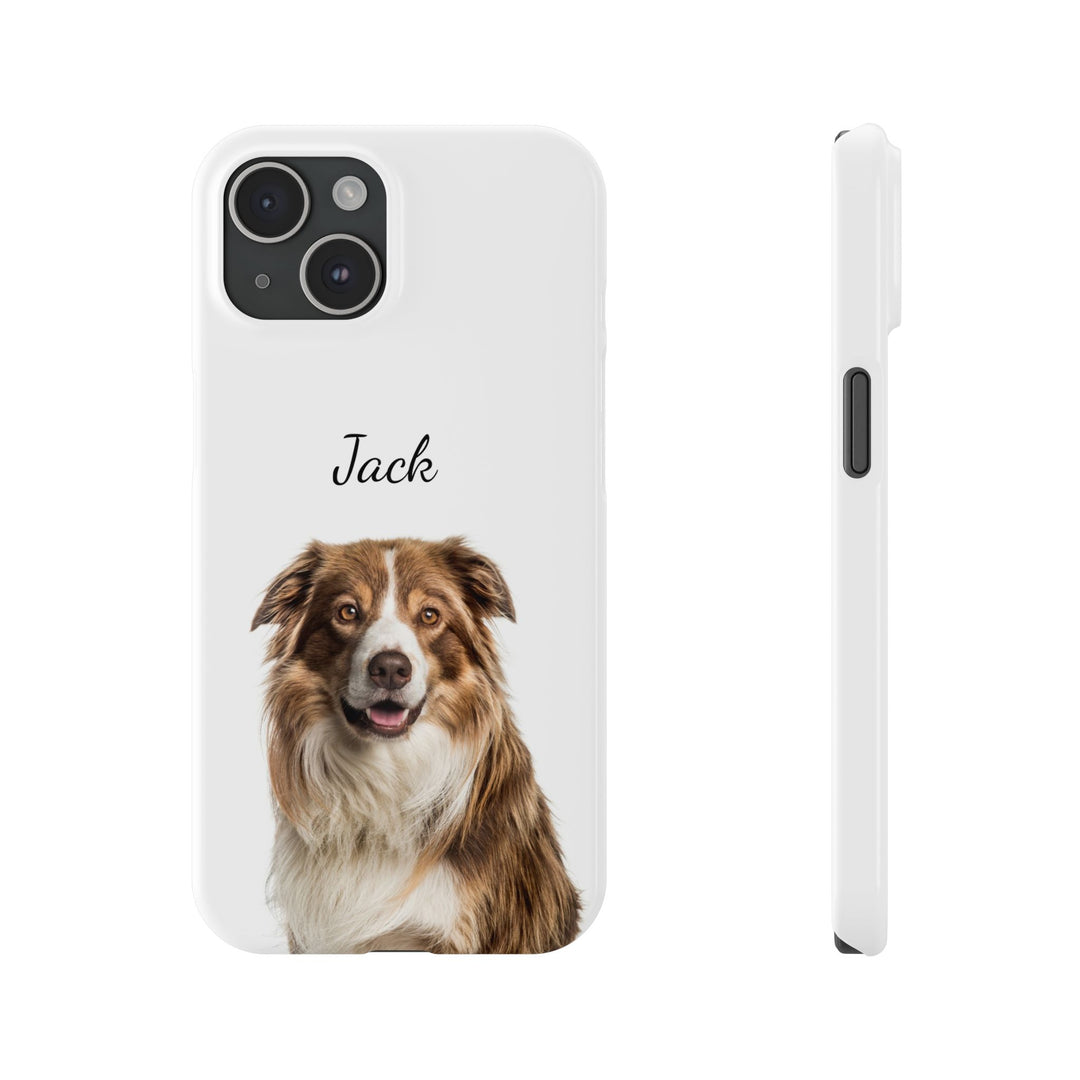 Slim Custom Personalized Pet Phone Cases Dog Phone Cases Cat Phone Cases for Iphone 16, 15, 14, 13, 12, 11, 8, 7 Custom Name Personalized Phone Case - Studio40ParkLane