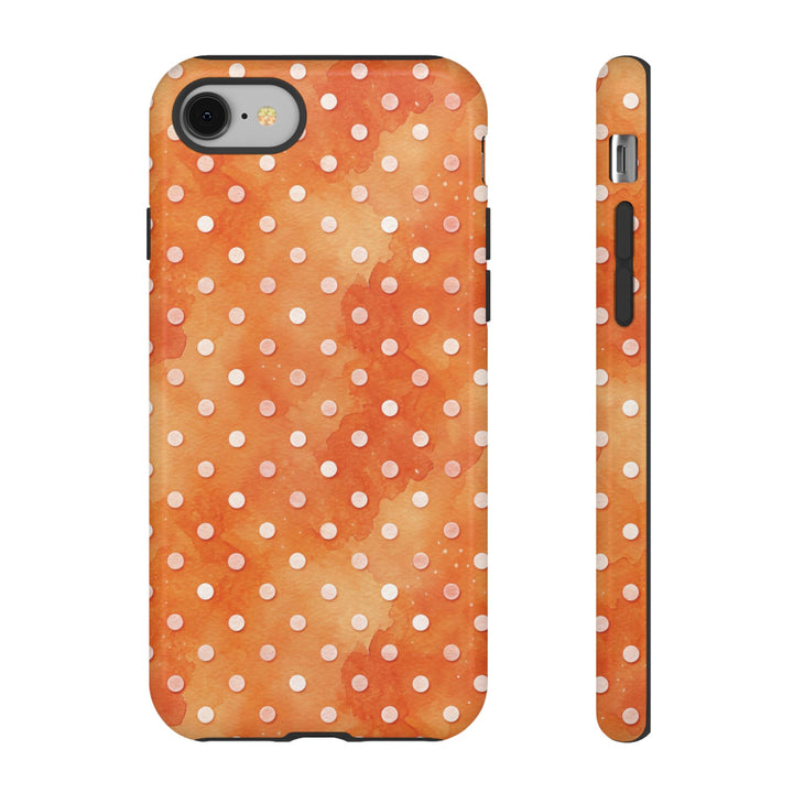 Aesthetic Tough Orange Polka Dots Watercolor Phone Case - For iPhone 17 Pro Max iPhone 16 Pro iPhone 15 Iphone 14 Plus 13 Pro 12 11 10 XR - Studio40ParkLane