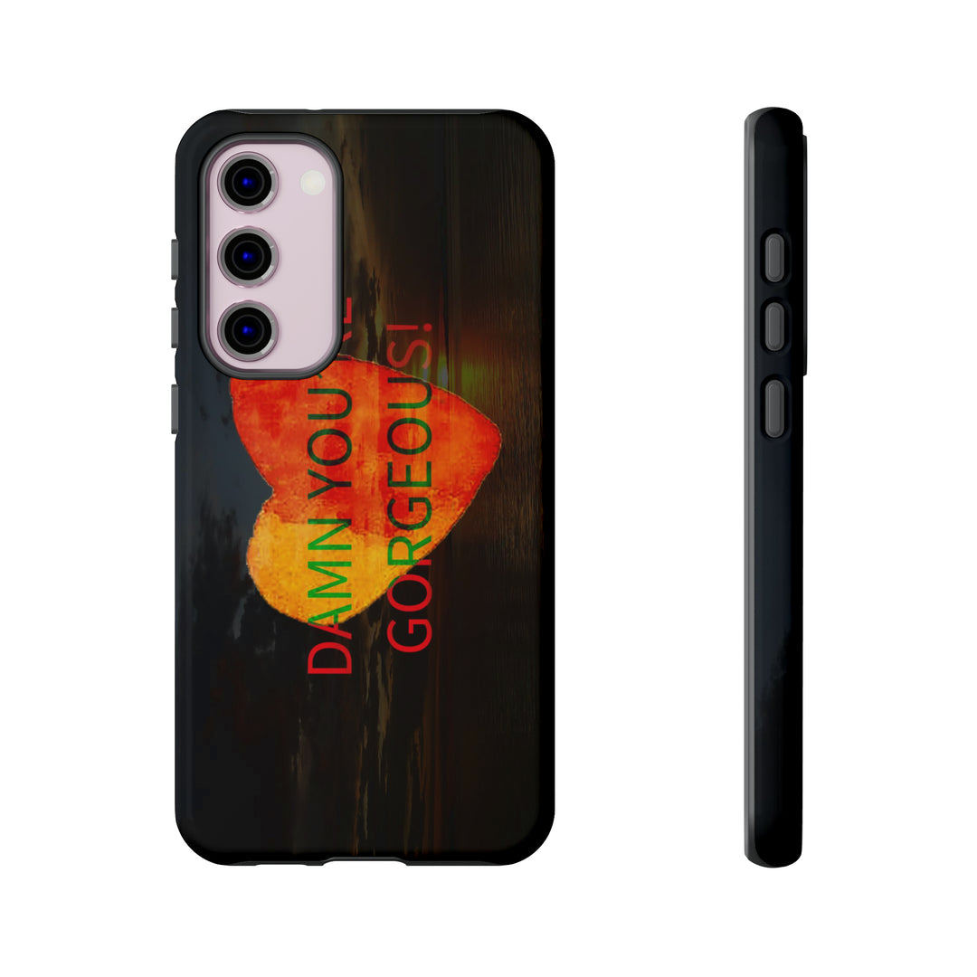 Cute Samsung Phone Case | Aesthetic Samsung Phone Case | Sunset Heart | Galaxy S23, S22, S21, S20 | Luxury Double Layer | Cool - Studio40ParkLane