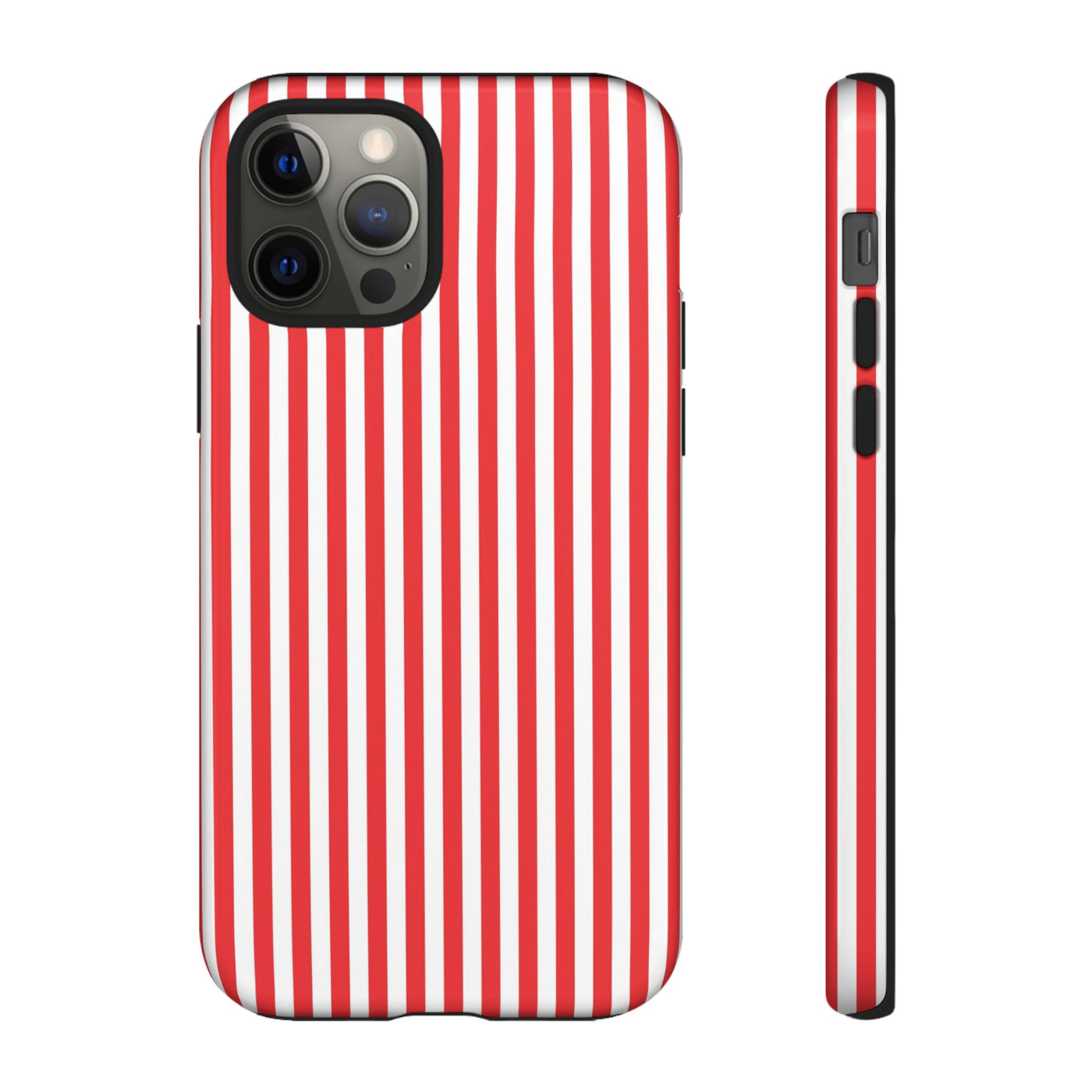 Tough Premium Poppy Red Stripes Phone Case Gift for Her - For Apple iPhone 16 Pro Max 16e iPhone 15 Pro iPhone Iphone 14 Plus 13 Pro 12 SE XR - Studio40ParkLane