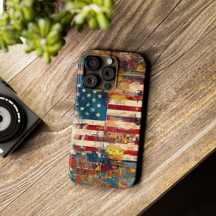 Slim Cute Phone Cases for Iphone | iPhone 15 Case | iPhone 15 Pro Max Case, Iphone 14, Iphone 14 Pro Max, Iphone 13, US Flag Abstract - Studio40ParkLane