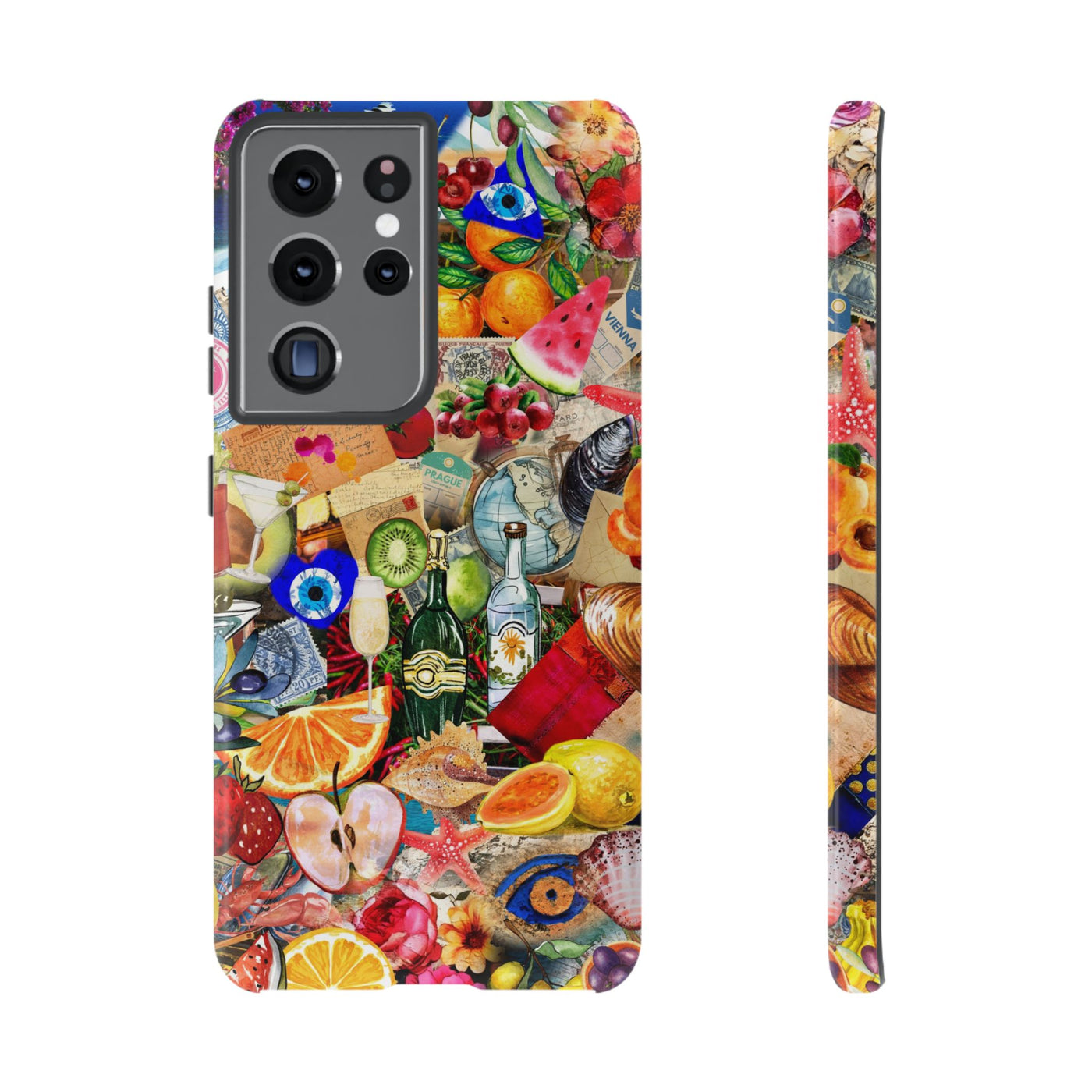 Fruity European Summer Impact Resistant Cute Phone Cases for Samsung S24, S23, S22, S21, IPhone 15 pro Iphone 14 pro Iphone 13 IPhone 12 Iphone 11