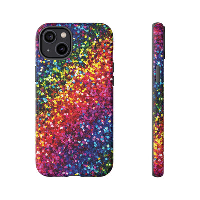 Faux Chic Play on Glitter Effect Cute Phone Case, for IPhone 16 pro Max | Iphone 15, Iphone 14, IPhone 13 Case, 11 8 7, Samsung Galaxy S24, S23, S22, S21, 2 Layer Protection