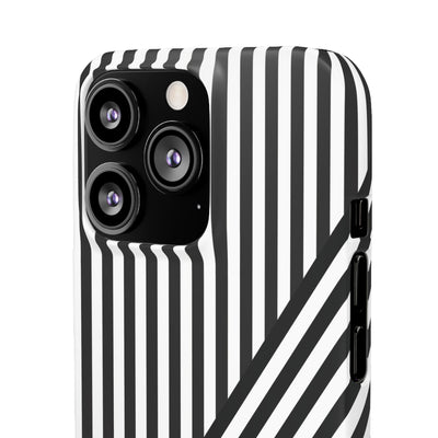 Aesthetic Black White Stripes Cute Phone Case Sleek Snap - For iPhone 17 Pro Max iPhone 16 Pro iPhone 15 Iphone 14 Plus 13 Pro 12 11 10 Gift - Studio40ParkLane