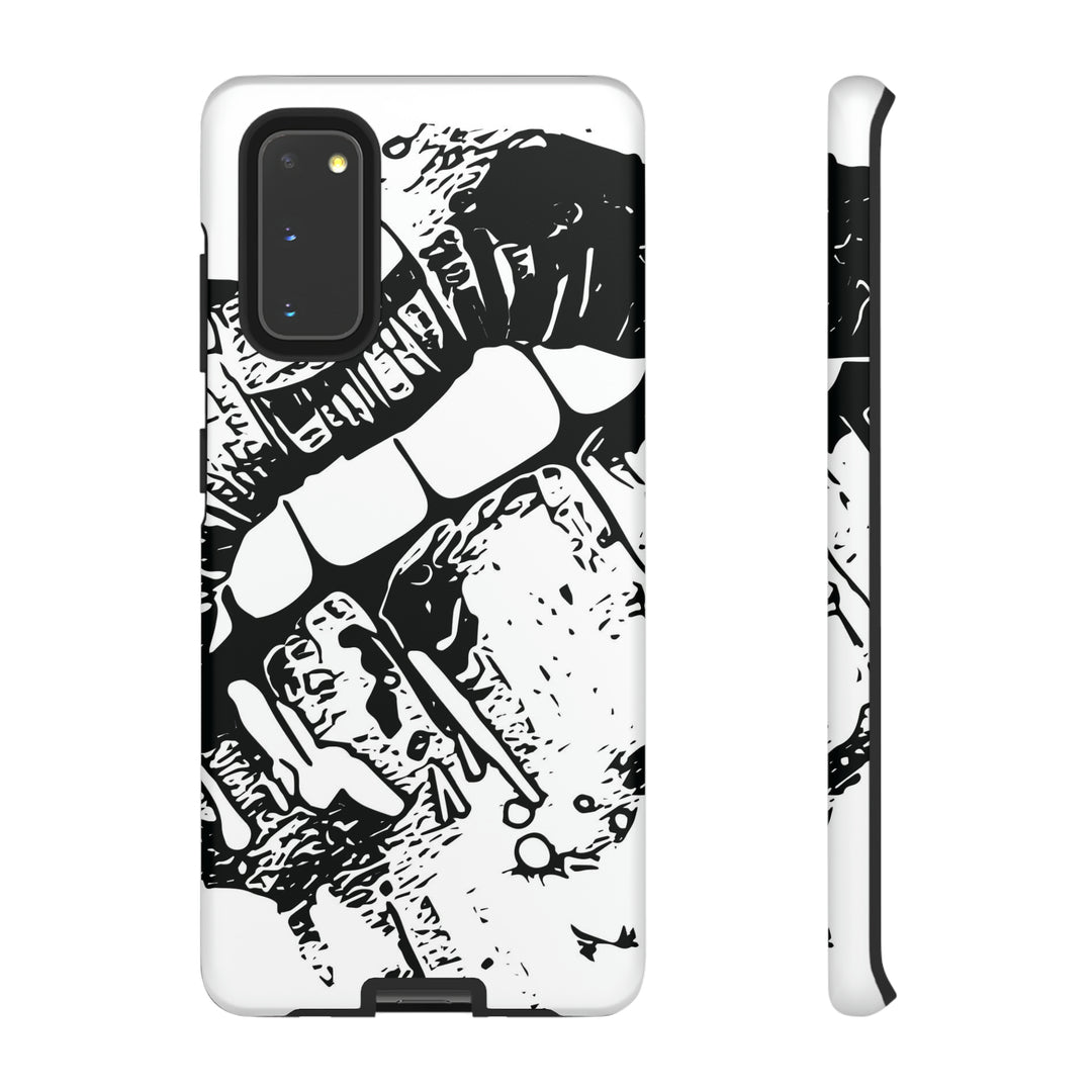Cute Samsung Phone Case | Aesthetic Samsung Phone Case | Smile Lips Black White | Galaxy S23, S22, S21, S20 | Luxury Double Layer | Cool - Studio40ParkLane