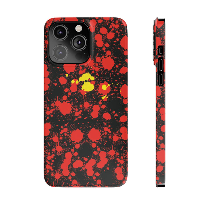 Slim Cute Phone Cases for Iphone - | iPhone 15 Case | iPhone 15 Pro Max Case, Iphone 14 Case, Iphone 14 Pro Max, Iphone 13, Red Yellow Paint Splash - Studio40ParkLane