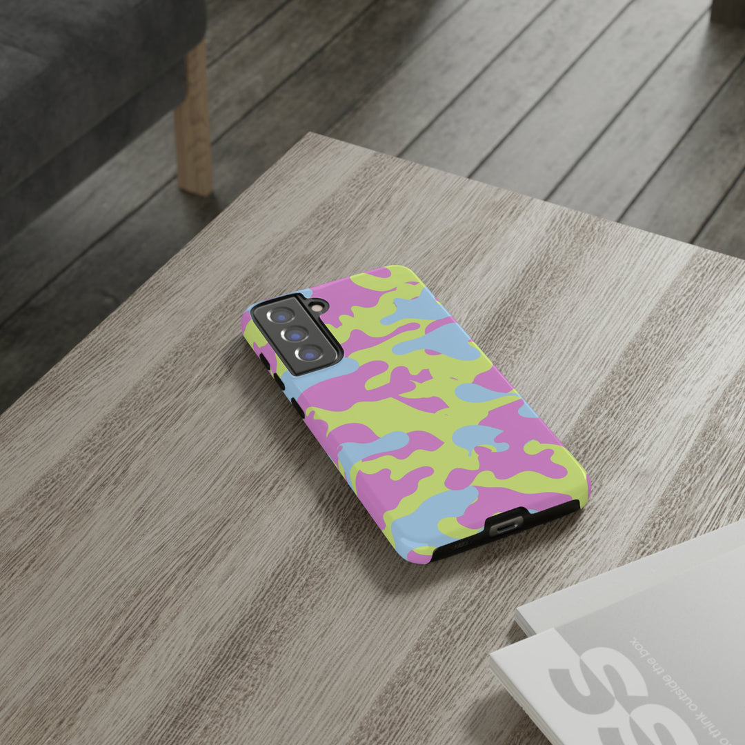 Cute Phone Case | Aesthetic Phone Cases| for Galaxy S23, S22, S21, S20 | Blue Pink Camouflage, Protective Phone Case - Studio40ParkLane