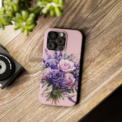 Slim Lavender Bouquet Flowers Cute Phone Cases for Iphone 16 Pro Max | iPhone 15 Case | iPhone 15 Pro Max Case, Iphone 14, Iphone 14 Pro Max, Iphone 13 12 11 8 7