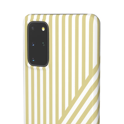 Aesthetic Yellow Beige Stripes Cute Phone Case Sleek Snap - For iPhone 17 Pro Max iPhone 16 Pro iPhone 15 Iphone 14 Plus 13 Pro 12 11 10 Gift
